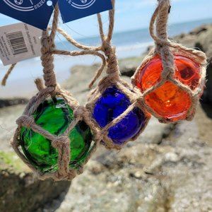 Mini 3" Colored Glass Float Nautical Ornaments Home Decor
